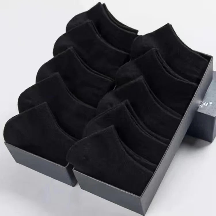 10pairs/Lot Men's Socks Casual Boat Socks Black Business Socks Solid