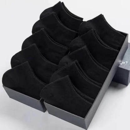 10pairs/Lot Men's Socks Casual Boat Socks Black Business Socks Solid