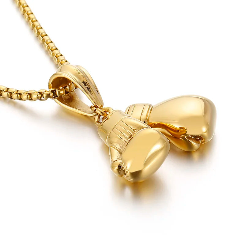 Boxing Glove Pendant Necklace - 304 Stainless Steel -