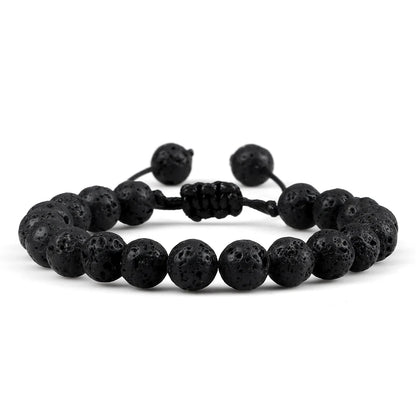 Tiger Eye Stone Beads Bracelet Adjustable Braided Rope Bangles Natural