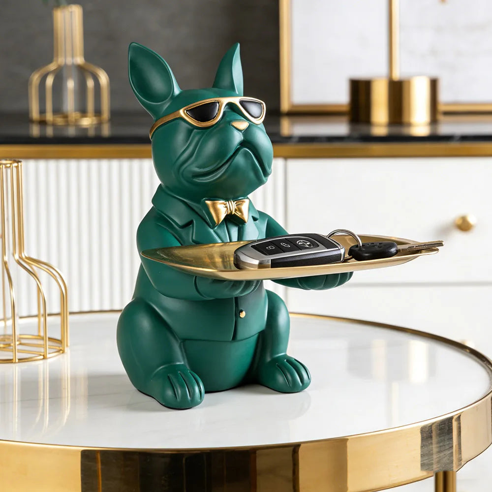 Creative Bulldog Tray Animal Statue Creative Ornament Living Room