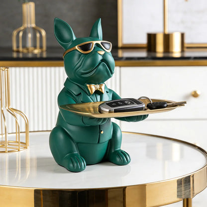 Creative Bulldog Tray Animal Statue Creative Ornament Living Room