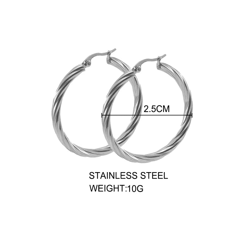 Classic Trendy Twisted Round Hoop Earrings For Women