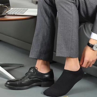 10pairs/Lot Men's Socks Casual Boat Socks Black Business Socks Solid