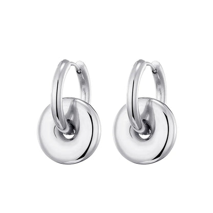 Classic Stainless Steel Heart Star Hoop Earrings For Women