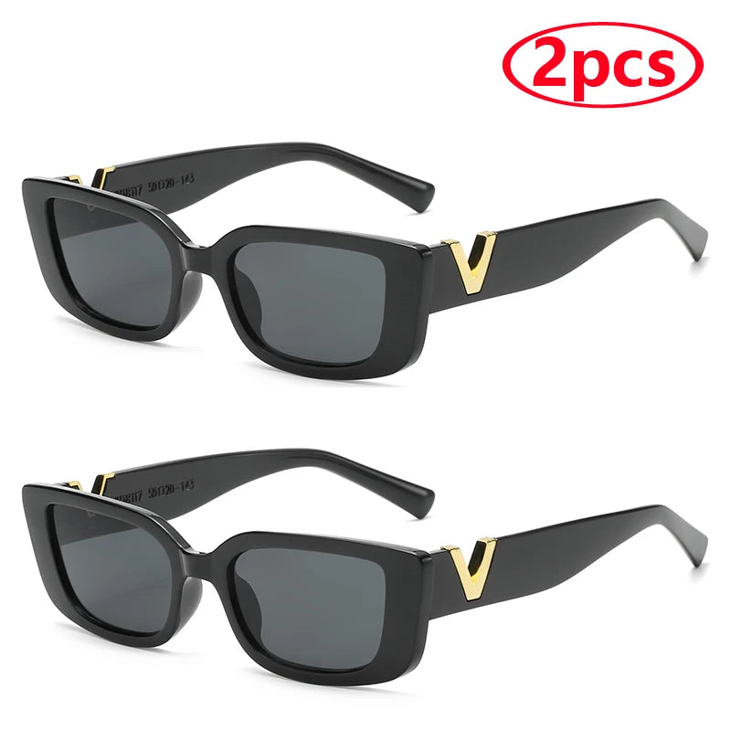 Fashion Rectangle Sunglasses Women Luxury Brand Vintage