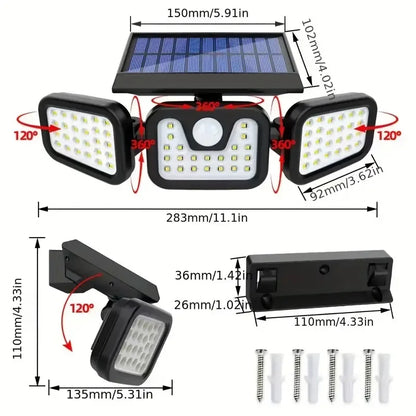 74 LED Solar Security Light with Motion Sensor Solar Floodlight 3 mode