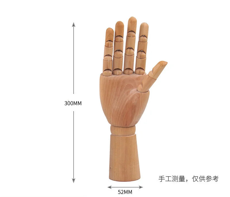 Desktop Room Decoration Wooden Hand Figurines Rotatable Joint  Model Drawing