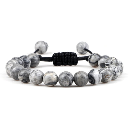 Tiger Eye Stone Beads Bracelet Adjustable Braided Rope Bangles Natural