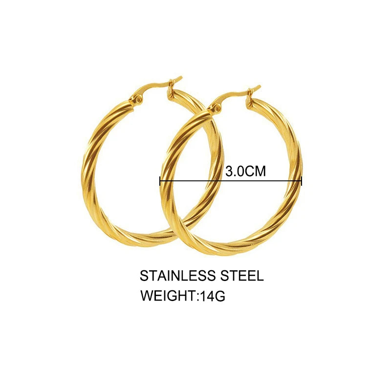 Classic Trendy Twisted Round Hoop Earrings For Women