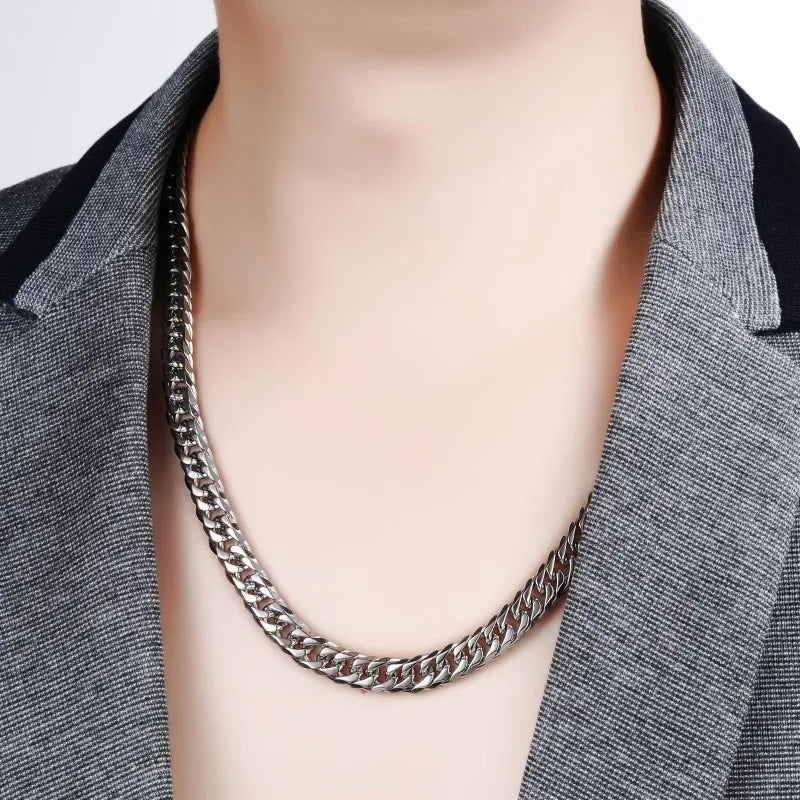 925 Sterling Silver 45-60cm 10mm Cuban Chain Necklace For Man Fashion