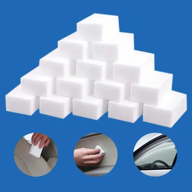 50/100Pcs Magic Sponge Cleaner Melamine Foam Scrubber for Kitchen Bathroom