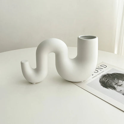 Livetai Wabi-Sabi Ceramic Abstract Sculpture,Handmade Irregular Decorative