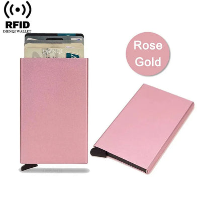 Rfid Credit Card Holder Metal Thin Slim Smart Wallet Men Women Wallets