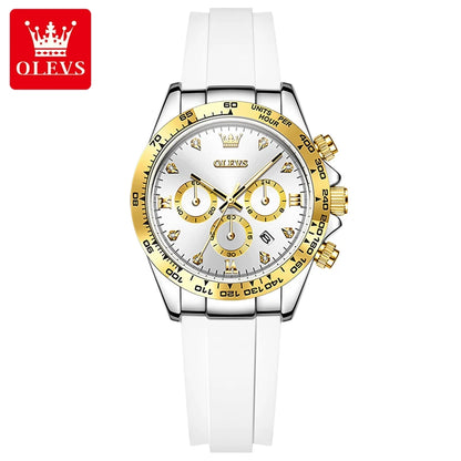 OLEVS 5618 Woman Watch Silicone Strap Luxury Brand