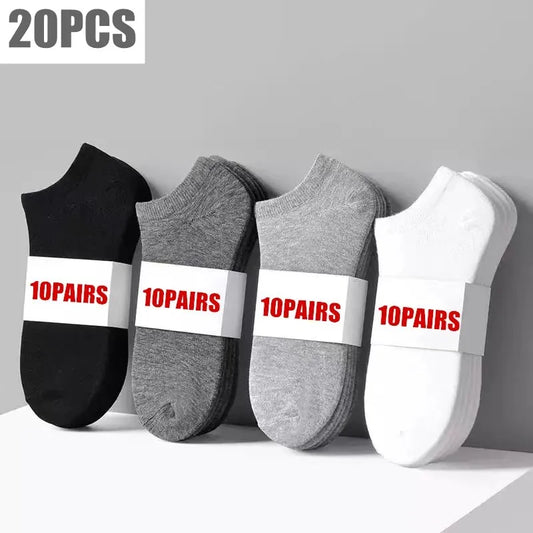 10pairs/Lot Men's Socks Casual Boat Socks Black Business Socks Solid