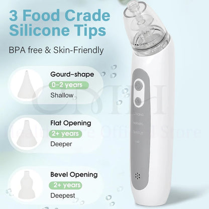 Electric Baby Nasal Aspirator 3 Suction Modes Rechargeable