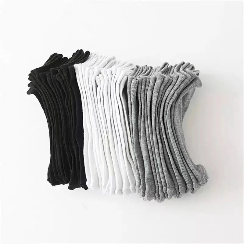 10pairs/Lot Men's Socks Casual Boat Socks Black Business Socks Solid