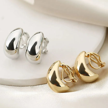French Light Luxury Drop Water Shaped Ear Clip 2026