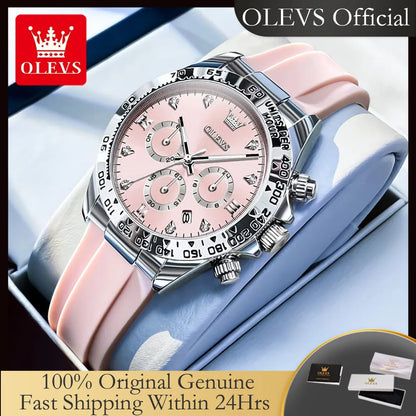 OLEVS 5618 Woman Watch Silicone Strap Luxury Brand