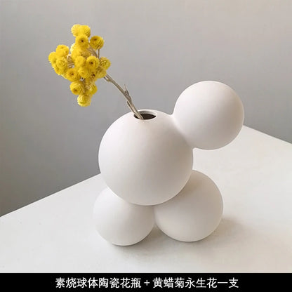 Livetai Wabi-Sabi Ceramic Abstract Sculpture,Handmade Irregular Decorative