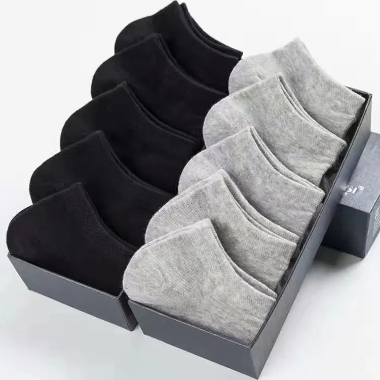 10pairs/Lot Men's Socks Casual Boat Socks Black Business Socks Solid
