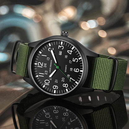 LIGE Top Brand Luxury Men Quartz Watch Date Nylon Leather