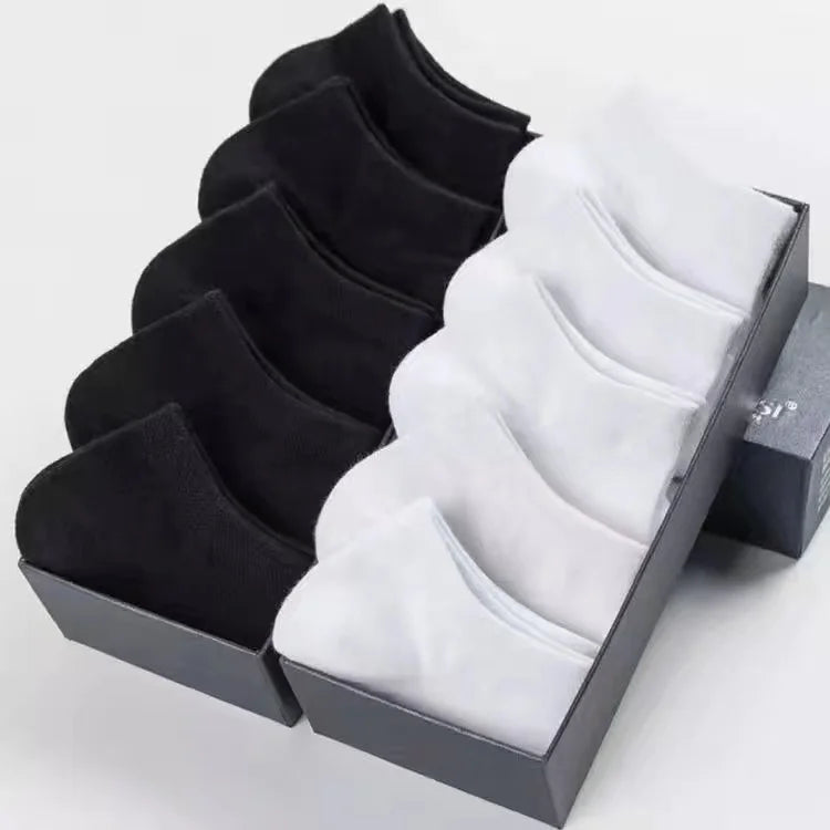 10pairs/Lot Men's Socks Casual Boat Socks Black Business Socks Solid