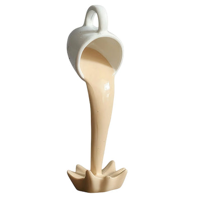 Floating Spilling Coffee Cup Sculpture Kitchen Decoration Spilling Magic