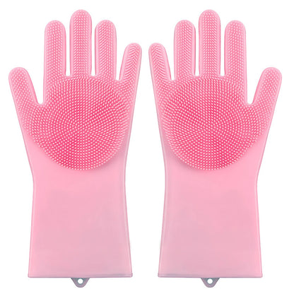Pet Grooming Cleaning Gloves Dog Cat Bathing Shampoo Glove Scrubber Magic