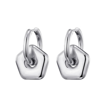 Classic Stainless Steel Heart Star Hoop Earrings For Women
