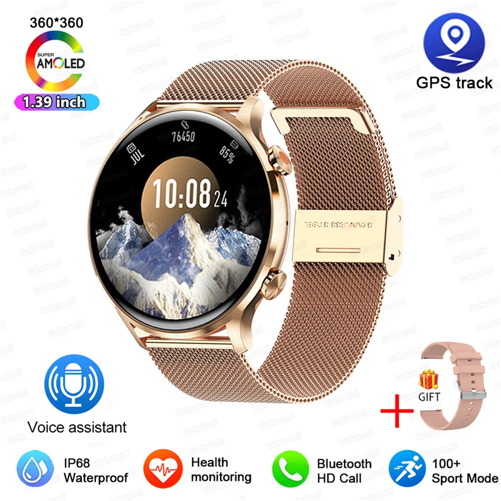 2026 New Smartwatch Women AMOLED HD Screen Always On Display Bluetoothe
