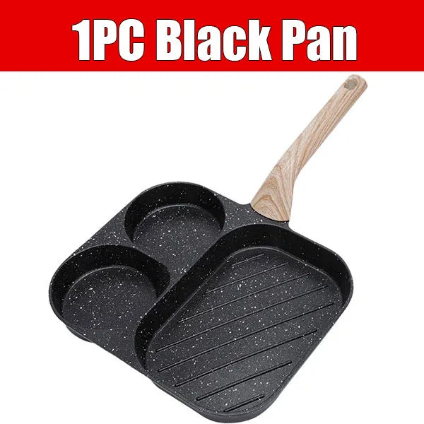Large 3-In-1 Divided Breakfast Frying Pan Nonstick