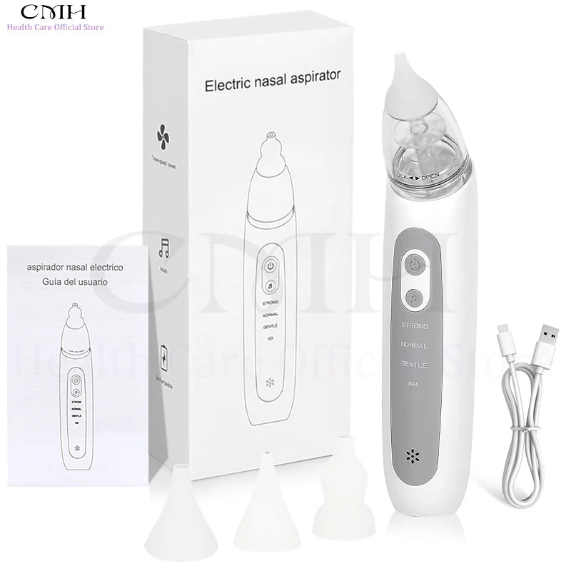 Electric Baby Nasal Aspirator 3 Suction Modes Rechargeable