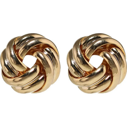 SUMENG Women's Small Metal Stud Earrings in Gold