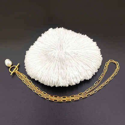 Trend Elegant Jewelry Wedding Big Pearl Pendant Chain Necklace For Women Fashion White Imitation Pearl Choker Necklace