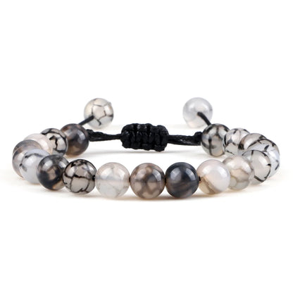 Tiger Eye Stone Beads Bracelet Adjustable Braided Rope Bangles Natural