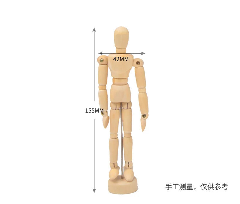 Desktop Room Decoration Wooden Hand Figurines Rotatable Joint  Model Drawing