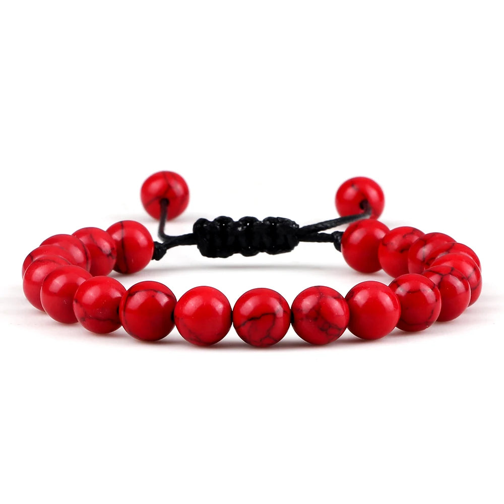 Tiger Eye Stone Beads Bracelet Adjustable Braided Rope Bangles Natural