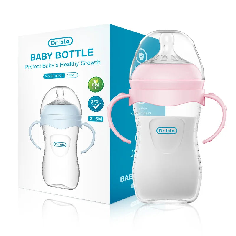 Baby PP Bottle 150/240/330ML Newborn Baby Bottle with Handle Milk