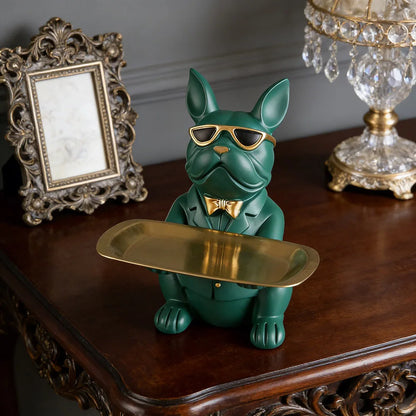 Creative Bulldog Tray Animal Statue Creative Ornament Living Room