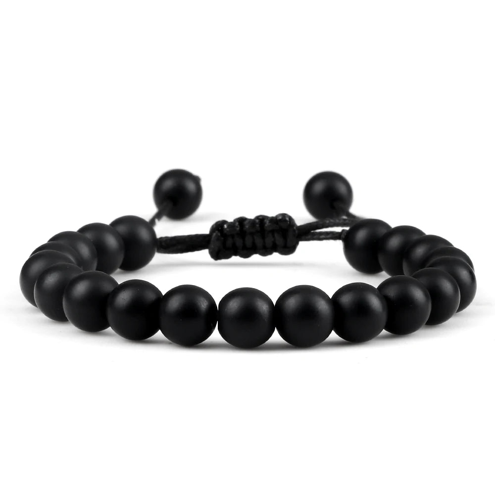 Tiger Eye Stone Beads Bracelet Adjustable Braided Rope Bangles Natural