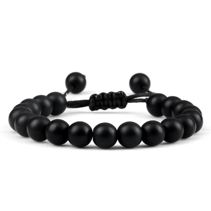 Tiger Eye Stone Beads Bracelet Adjustable Braided Rope Bangles Natural
