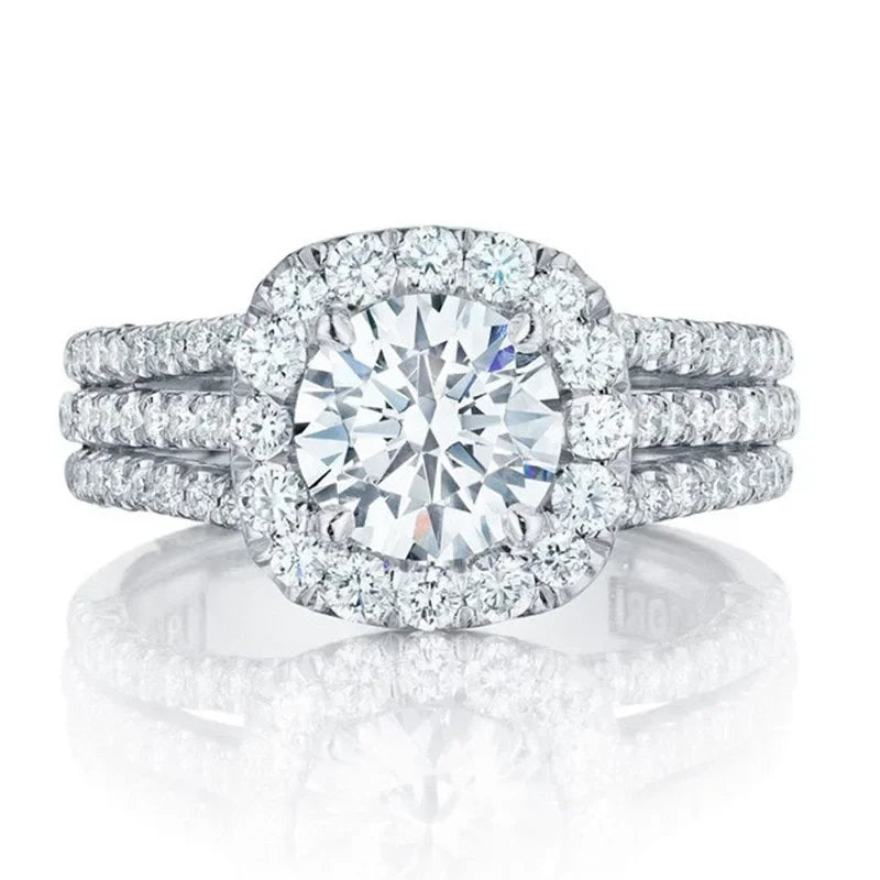 Trendy Women Rings with Brilliant Cubic Zirconia Luxury