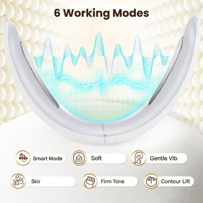6 Mode 8 Level Vibration Facial Massager for Face Care & Contouring USB Rechargeable