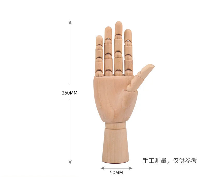 Desktop Room Decoration Wooden Hand Figurines Rotatable Joint  Model Drawing