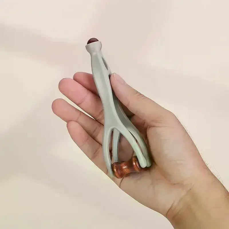 Single Wooden Hand Massager Roller Finger Relaxation