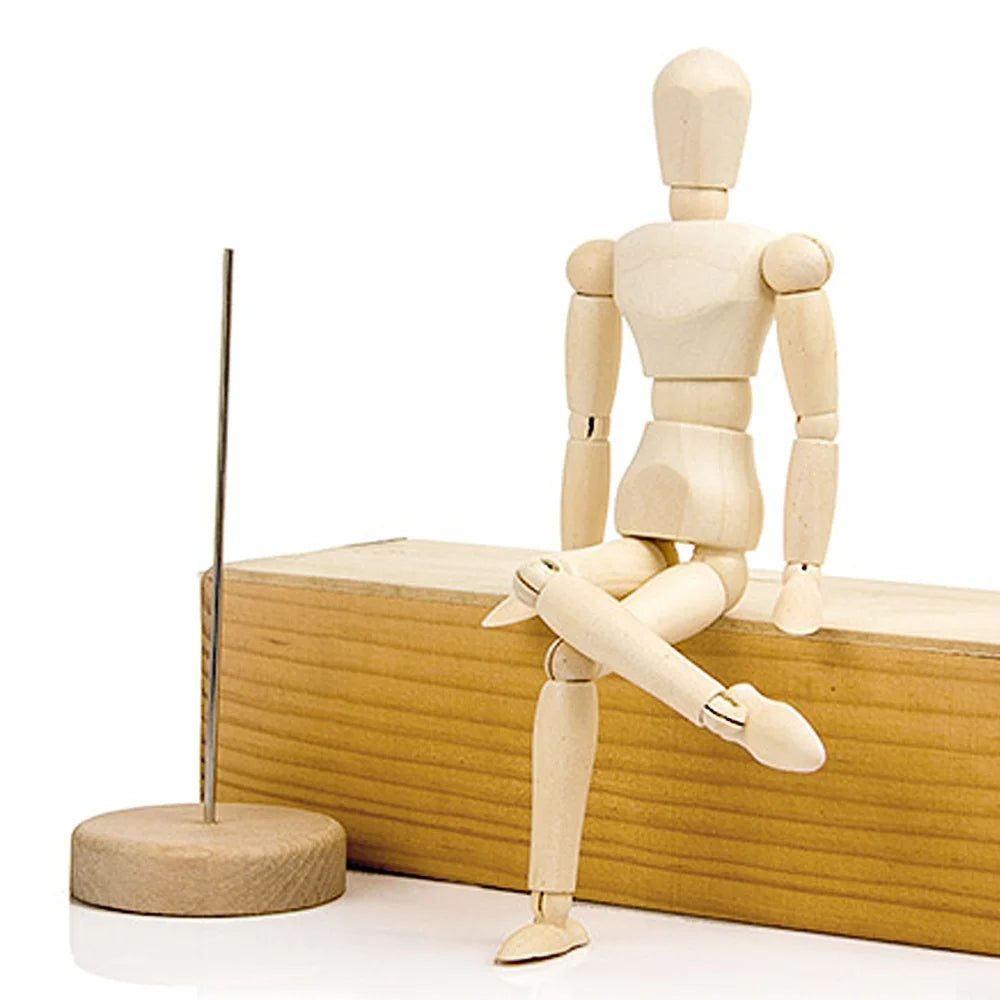 Desktop Room Decoration Wooden Hand Figurines Rotatable Joint  Model Drawing