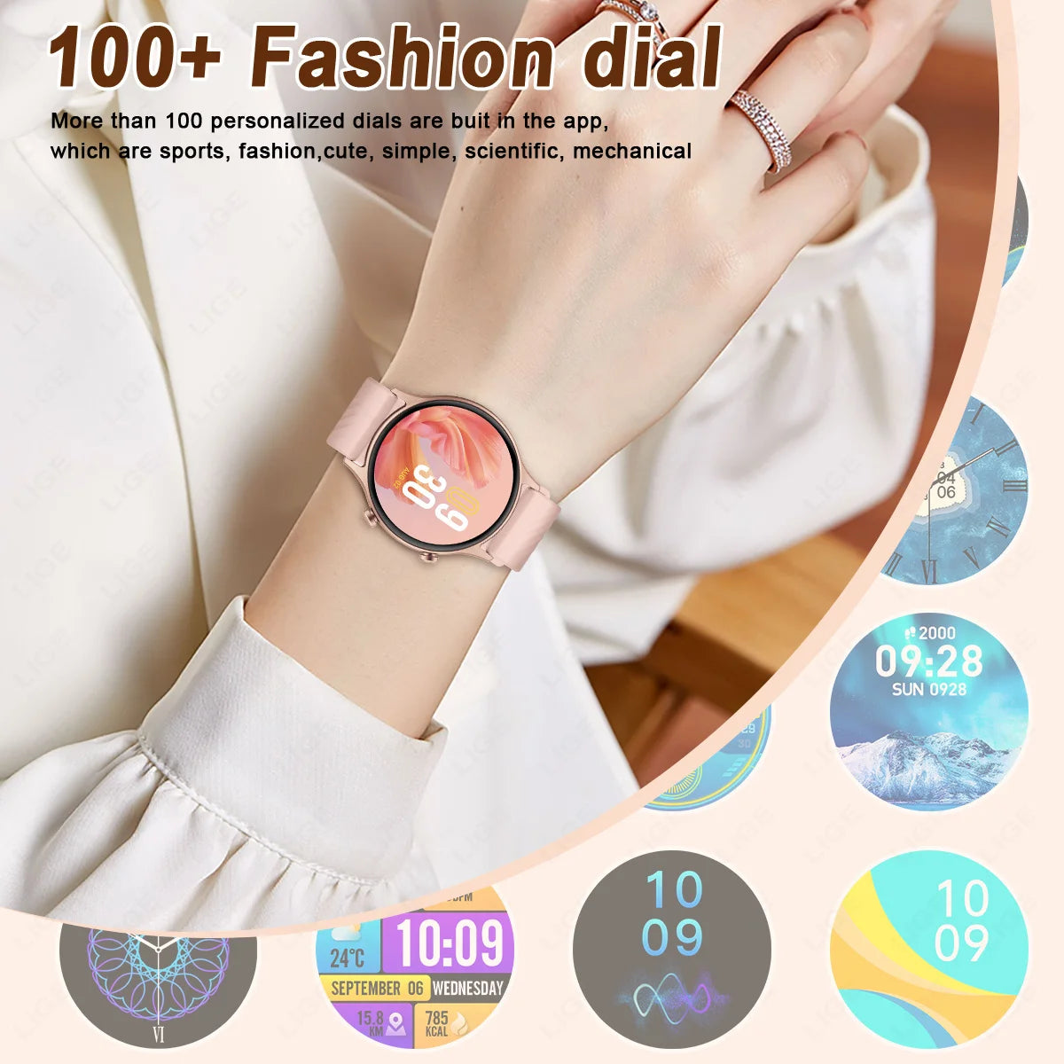 2026 New Smartwatch Women AMOLED HD Screen Always On Display Bluetoothe