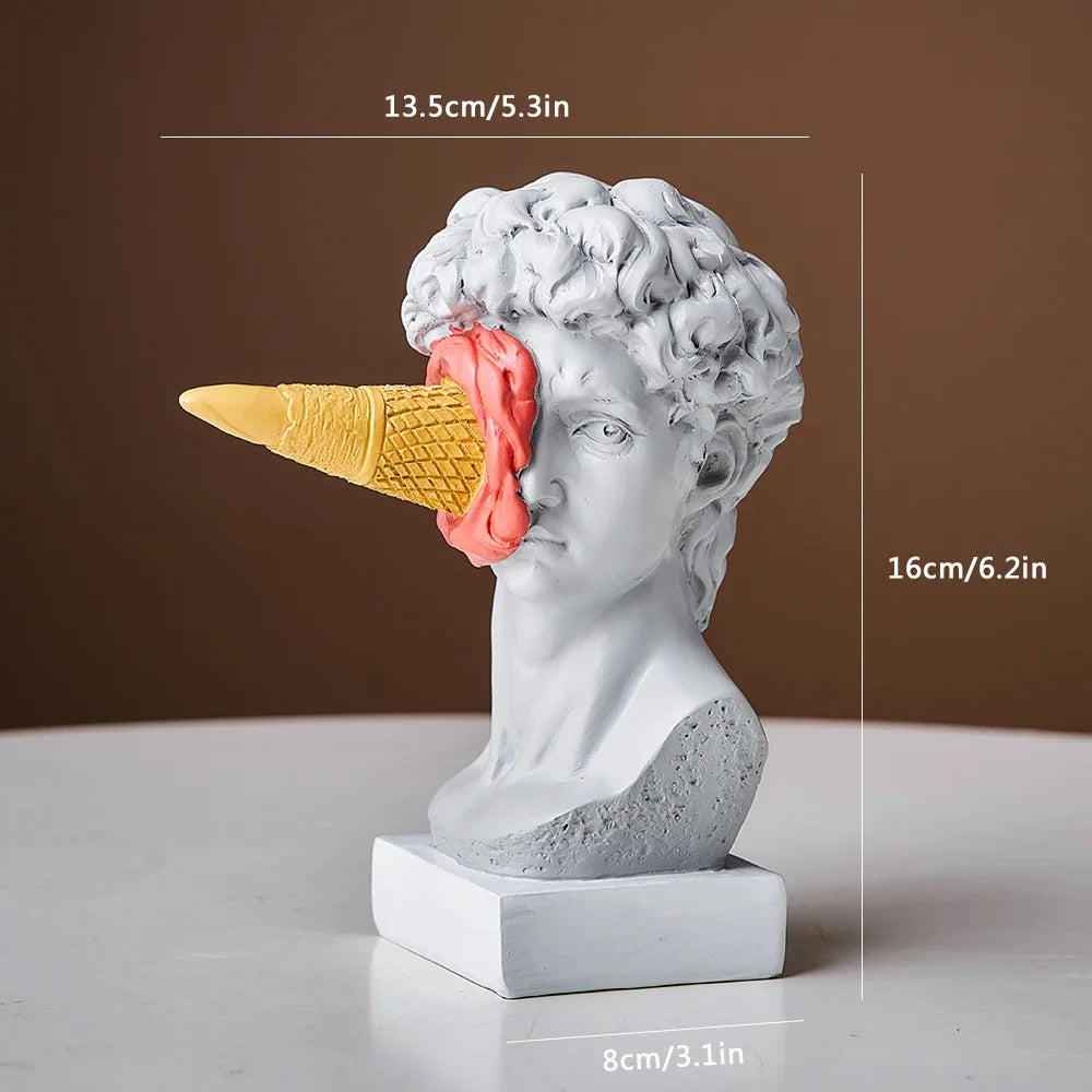 Sculpture Office Bookshelf Desktop Cream David Figurine Home Decor